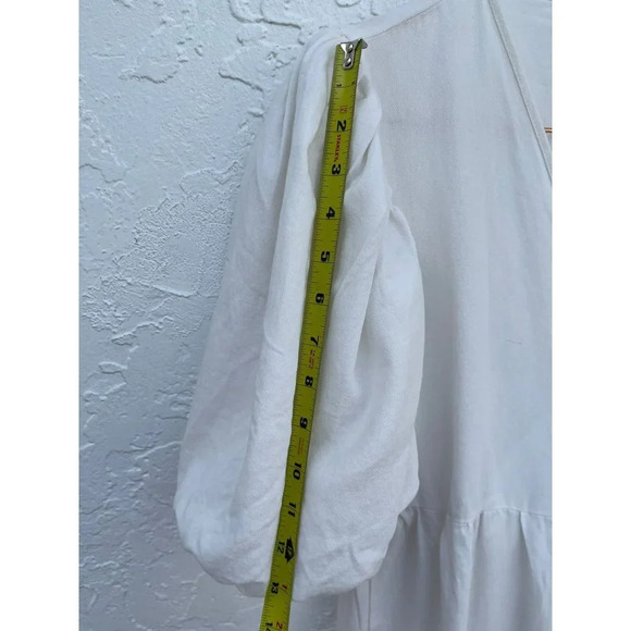 Nasty Gal Collection Womens Cotton Puff Sleeve Wrap Midi Dress White Sz 4 - Picture 7 of 9